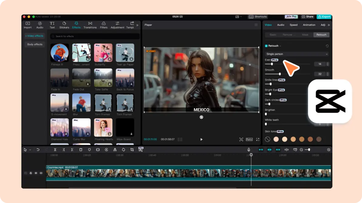 AI features CapCut interface preview