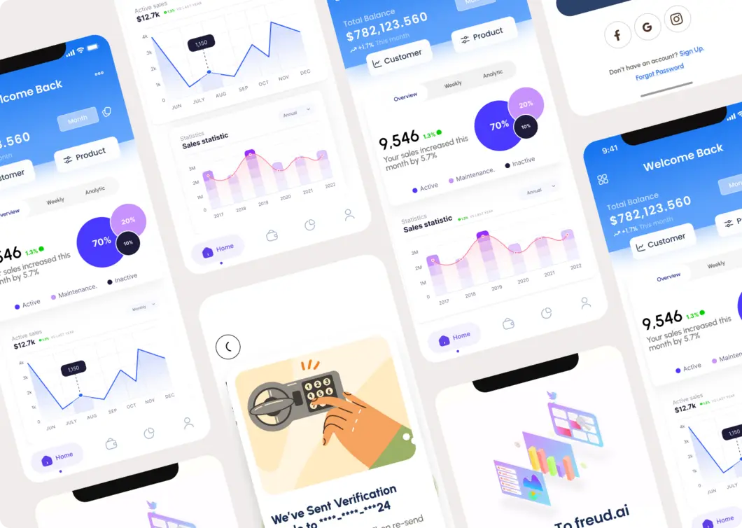 Mobile app interface with user profiles