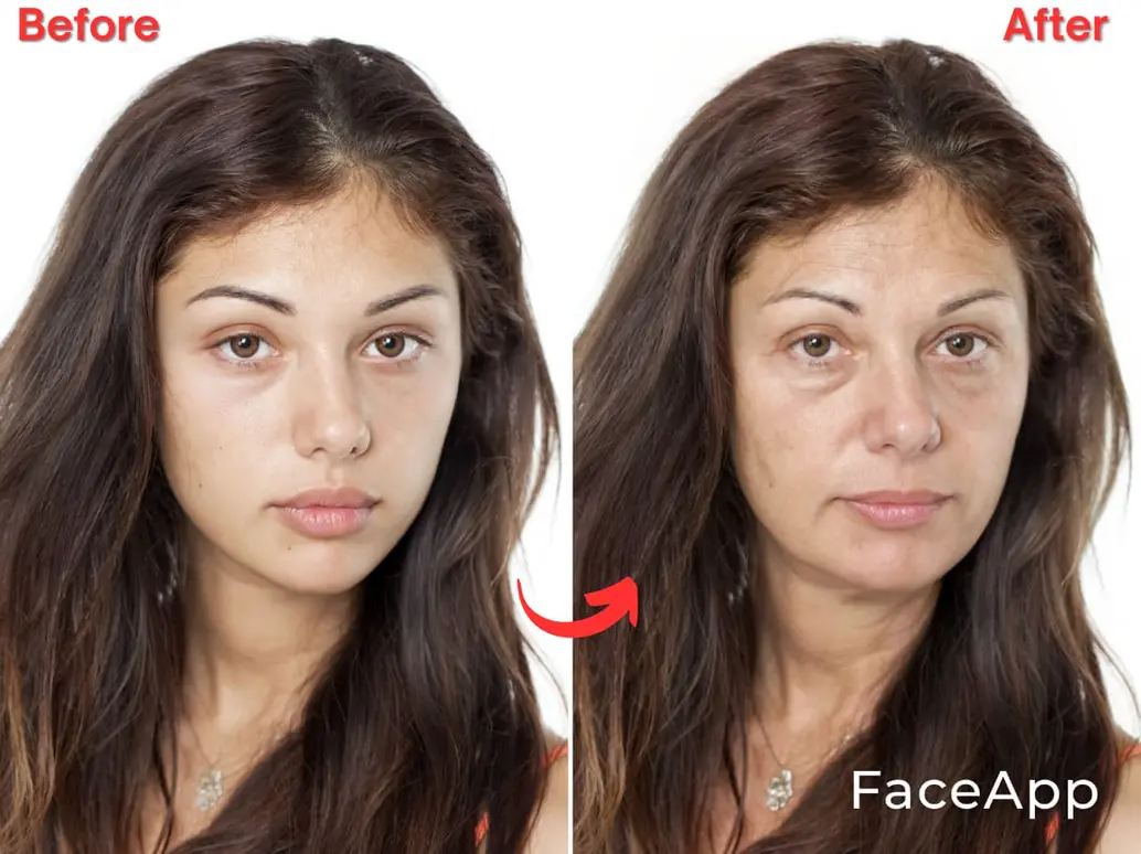 Example of FaceApp aging filter result