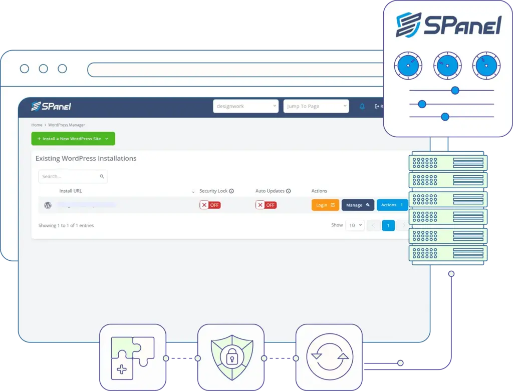 Managed WordPress tools interface screen