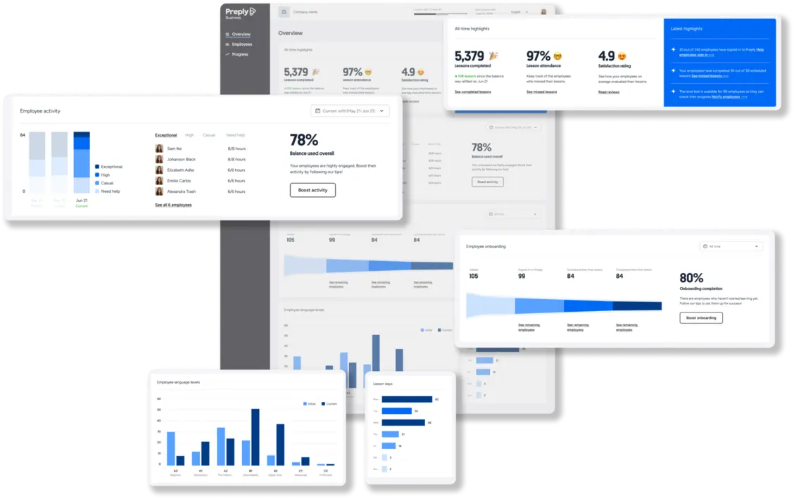 Lesson platform dashboard screenshot