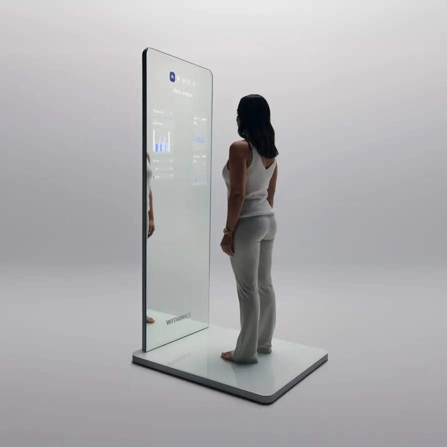 Withings Omnia AI mirror on showroom display