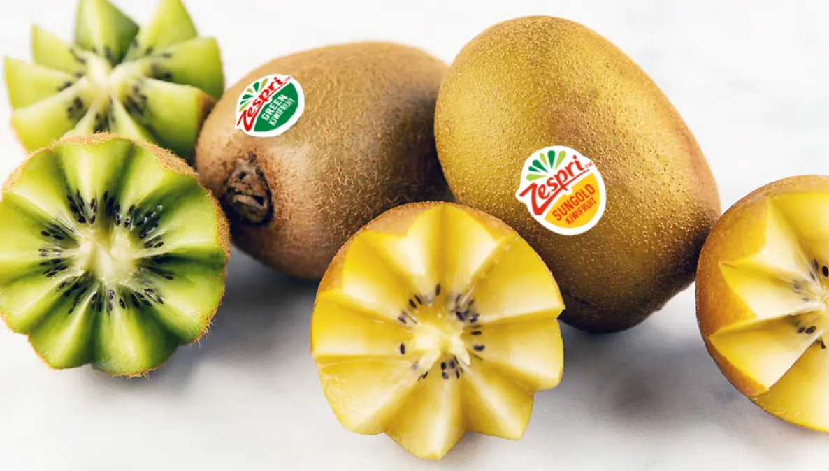 Different kiwi varieties displayed