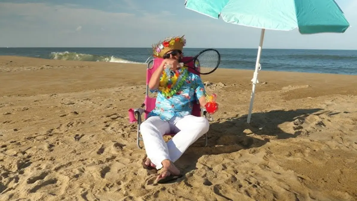 Two players shaking hands on tennis court