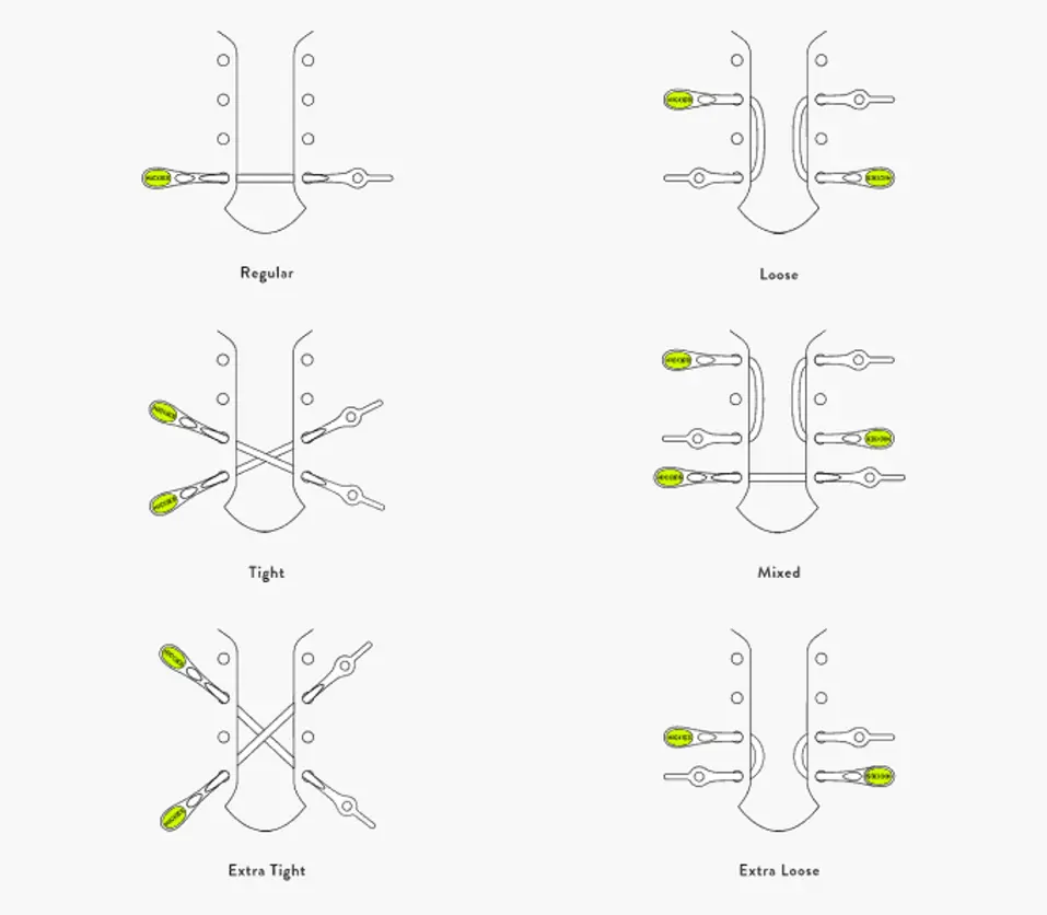 HICKIES lacing system on sneakers