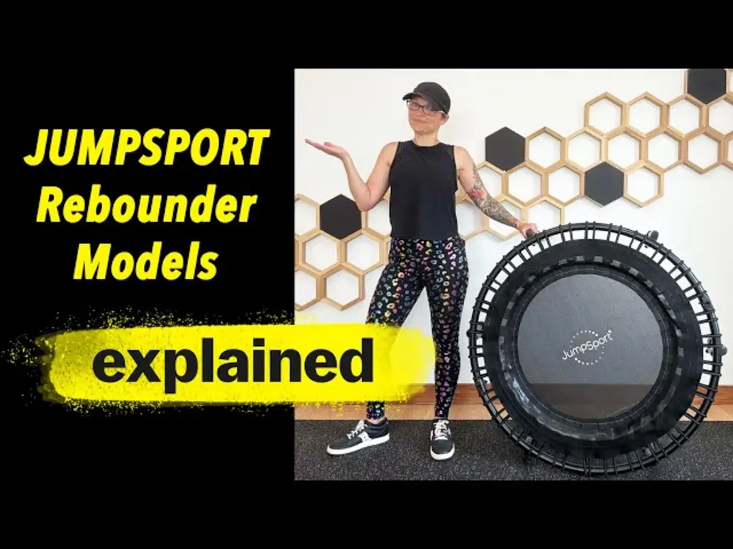 Different fitness trampolines shown