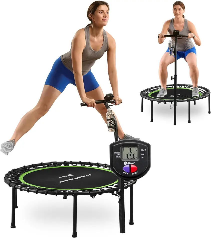 Woman working out on trampoline