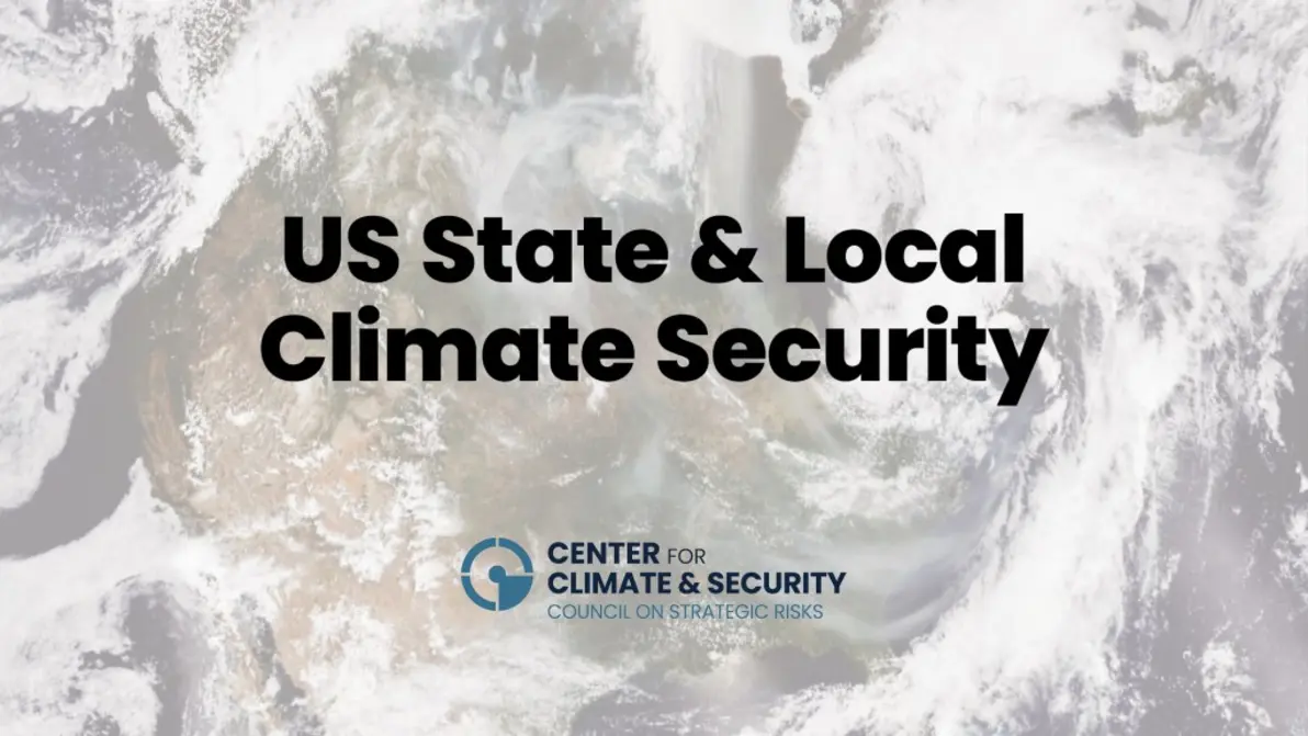 Security icons with climate impact visuals