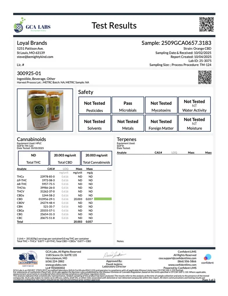 CBD oil third-party lab testing results