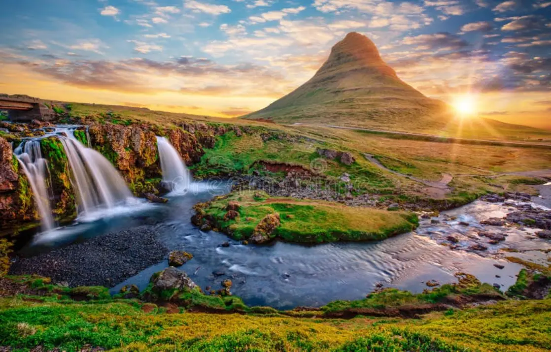 Sunrise over mountain landscape